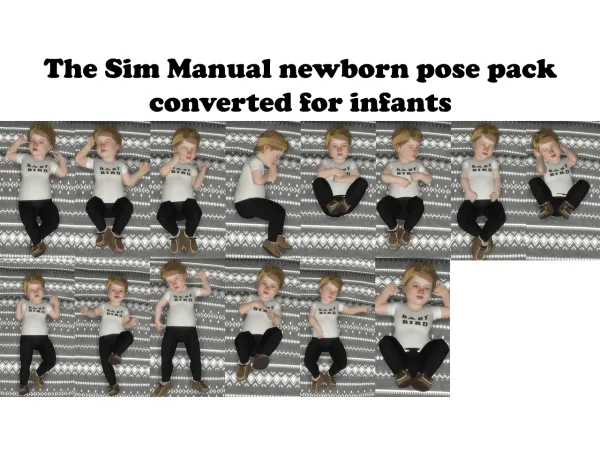 Mix The Sim Manual newborn pose pack converted for infants by maytaiii - The Sims 4 Custom Content