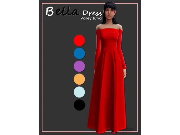 Alpha ( ) Bella Dress by HelenaVtulya - The Sims 4 Custom Content