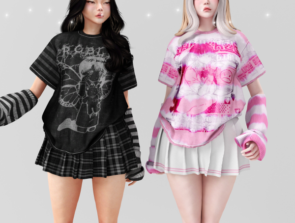Alpha Egirly outfit by babyetears - The Sims 4 Custom Content