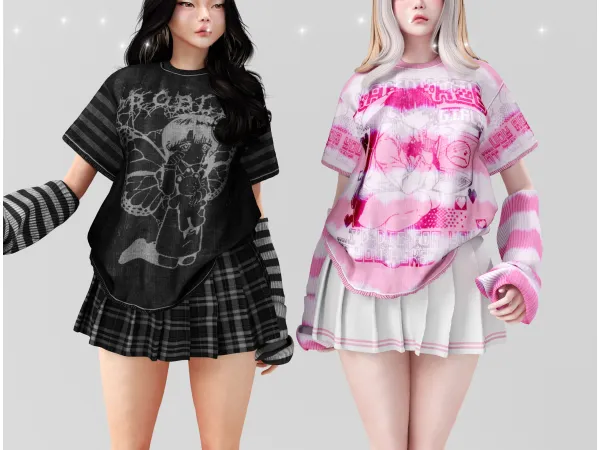 Alpha Egirly outfit - The Sims 4 Custom Content