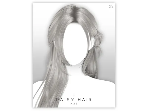 Alpha [JINO] HAIR N39 DAISY ver_1 by JINOSIMS - The Sims 4 Custom Content