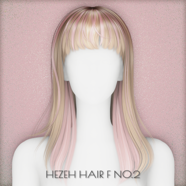 Alpha [Hezeh]FHair_No2_New Year Gift2 by hezeh - The Sims 4 Custom Content