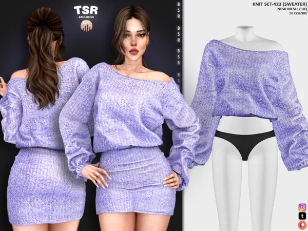 Alpha KNIT SET 423 BD1142 BD1143 - The Sims 4 Custom Content