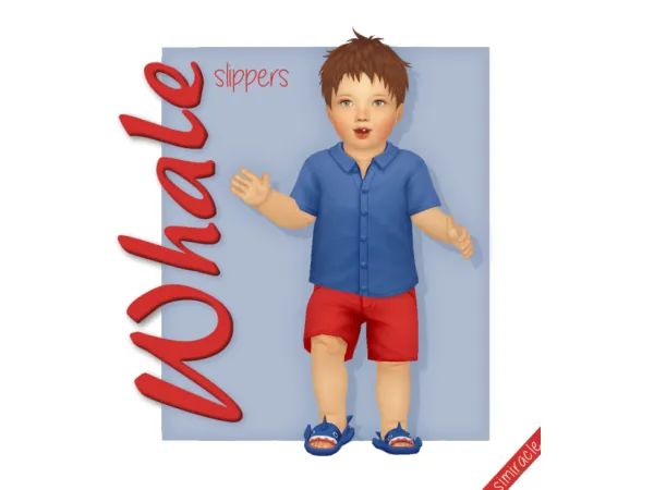 Maxis Match Whale Slippers Infant Version - The Sims 4 Custom Content