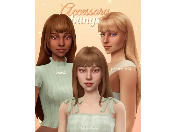 Maxis Match Accessory bangs by miikocc - The Sims 4 Custom Content