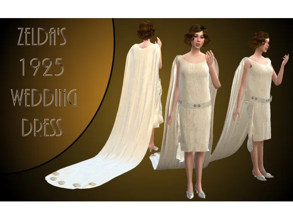 Mix Zelda's 1925 Wedding Dress by vintagesimstress - The Sims 4 Custom Content