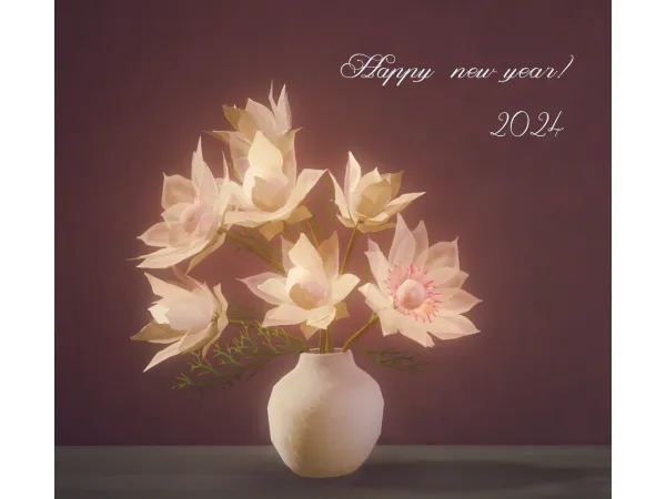 Mix Serruria Florida flower in vase - The Sims 4 Custom Content