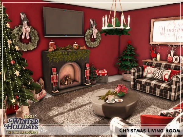 Mix Christmas Living Room - The Sims 4 Custom Content