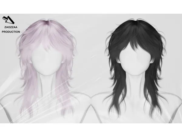Alpha Forty Eight Hair by ZAOZZAA - The Sims 4 Custom Content