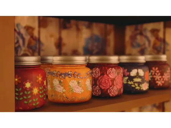 Mix Jam Honey in Floral Jars by rrtt - The Sims 4 Custom Content