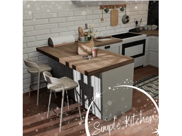 Alpha Simple Kitchen - The Sims 4 Custom Content