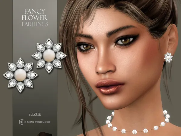 Alpha Fancy Earrings - The Sims 4 Custom Content