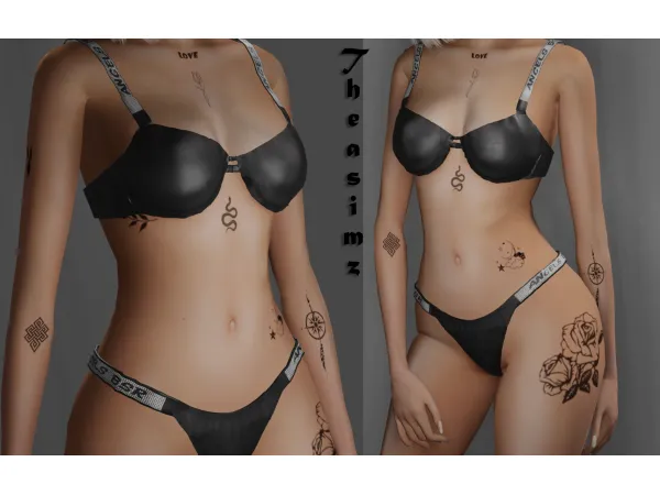 Mix Minimal tatts N08 by Theasimz - The Sims 4 Custom Content