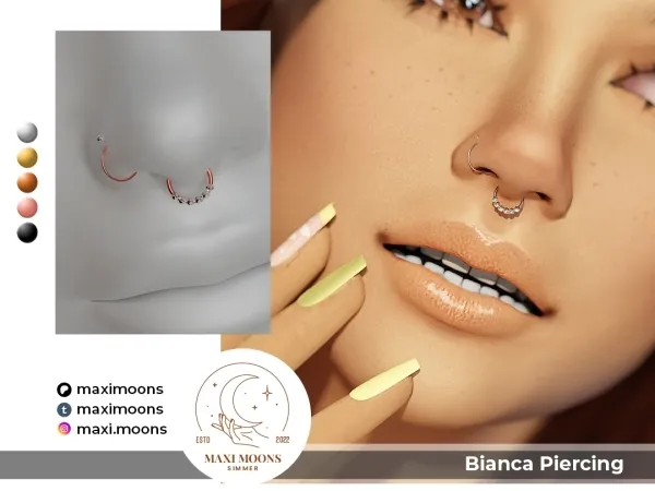 Alpha Bianca Nose Piercing - The Sims 4 Custom Content
