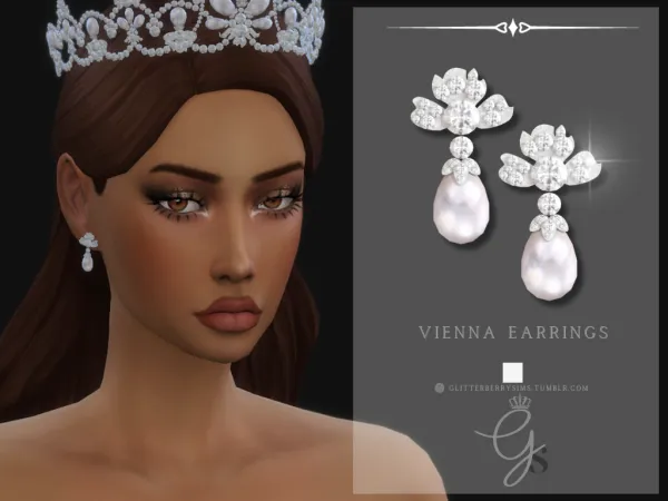 Mix Vienna Earrings by GlitterberryFly - The Sims 4 Custom Content
