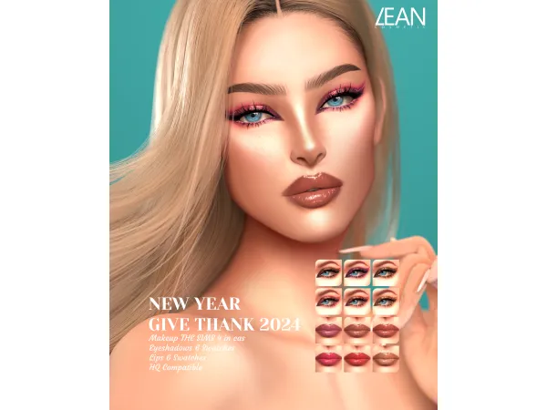 Alpha LEAN NEW YEAR GIVE THANK 2024 by Leansims - The Sims 4 Custom Content
