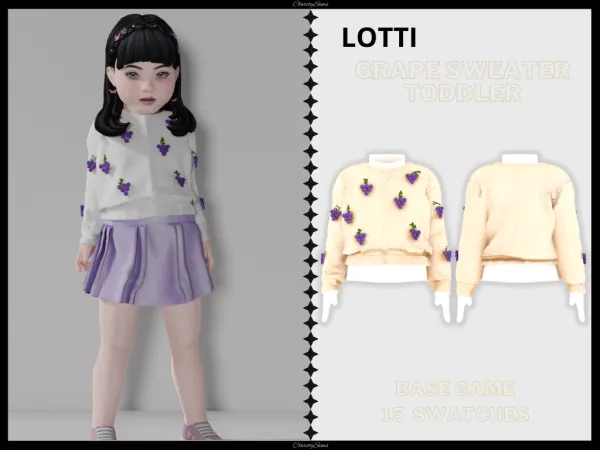 Alpha Lotti Grape Sweater Toddler - The Sims 4 Custom Content