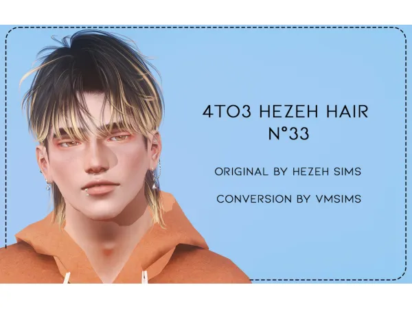 4to3 Hezeh Hair N33 N31 by VMSims - The Sims 3 Custom Content