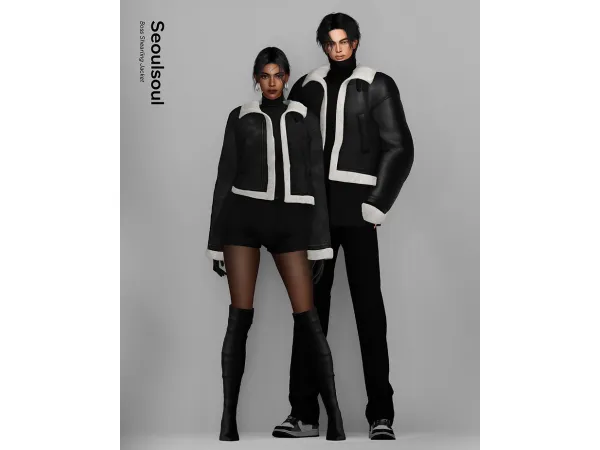 Alpha SIMS4 Boss Shearling Jacket_V2 - The Sims 4 Custom Content