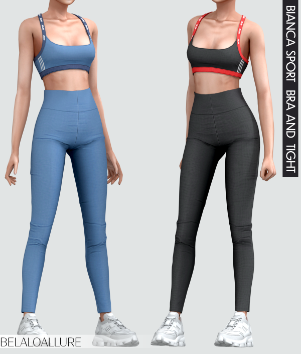 Alpha Bianca sport bra and tights by simsfinds - The Sims 4 Custom Content