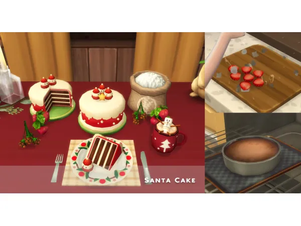 Maxis Match December 2023 Recipe_Santa Cake by oni28 - The Sims 4 Custom Content