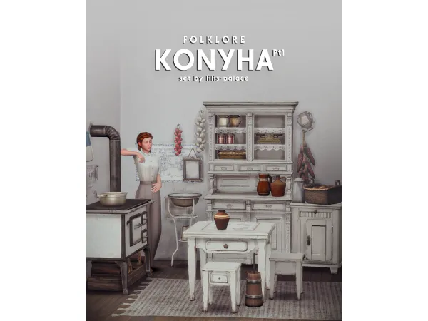 Mix FOLKLORE Konyha Set Pt1 - The Sims 4 Custom Content