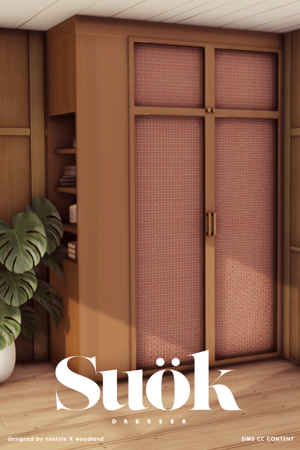 Maxis Match [N O S T Y L E X W O O D L A N D] Suök Dresser by simsfinds - The Sims 4 Custom Content
