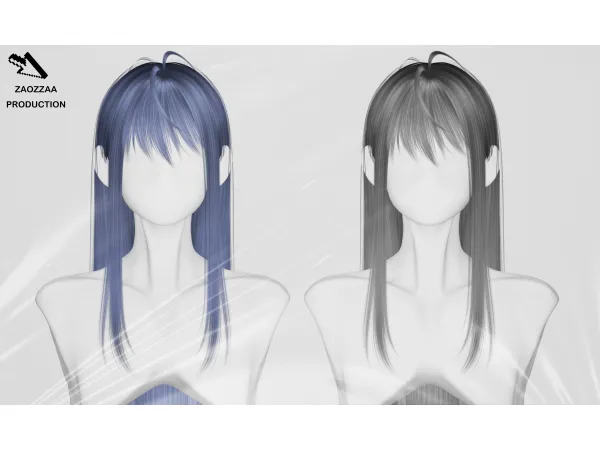 Alpha [ZAO]Forty Nine Hair by simsfinds - The Sims 4 Custom Content