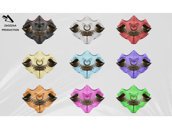 Alpha [ZAO]Acc Restart N1 LuoHou Mask (Sims4 Ver) by ZAOZZAA - The Sims 4 Custom Content