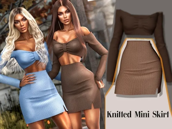 Alpha Knitted Mini Skirt by cool_content_star - The Sims 4 custom content