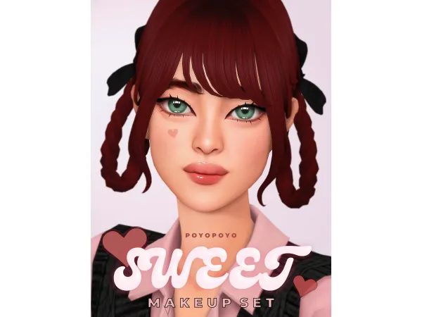 Maxis Match Sweet Makeup Set by poyopoyosim - The Sims 4 Custom Content