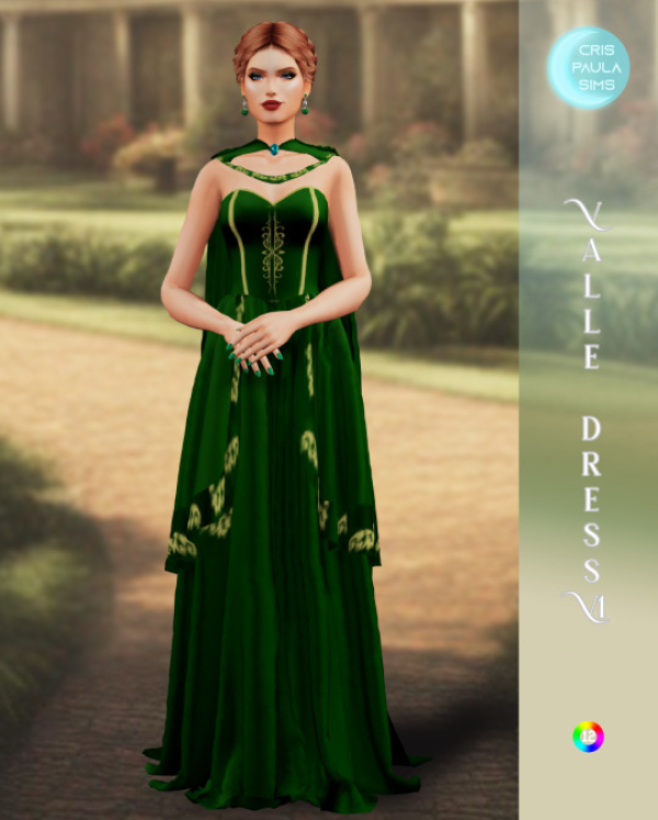 Alpha VALLE DRESS V1 by simsfinds - The Sims 4 Custom Content