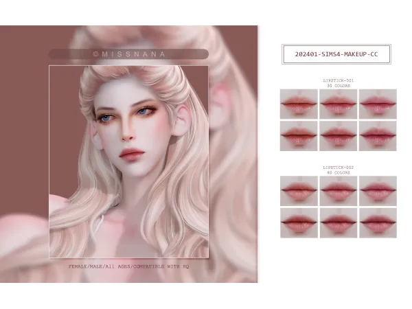 Alpha LIPSTICK24 001002 by missnana - The Sims 4 Custom Content