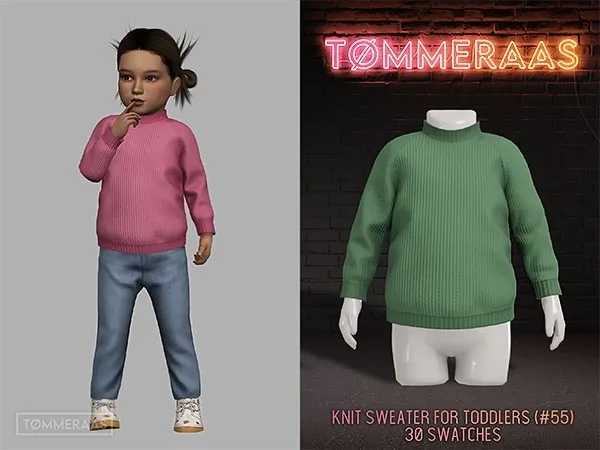 Alpha TØMMERAAS Knit Sweater for Toddlers (55) - The Sims 4 Custom Content