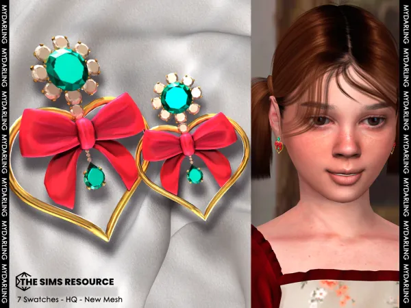 Alpha gem heart earring NA384 - The Sims 4 Custom Content