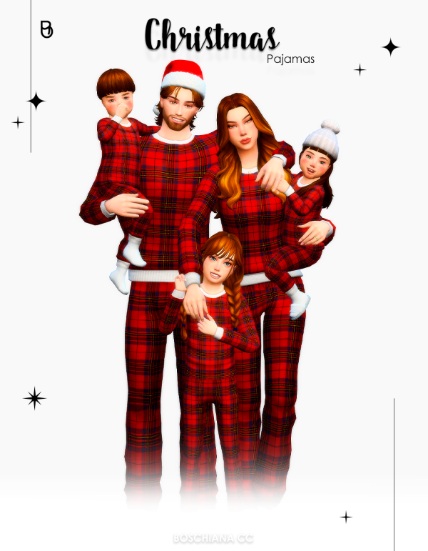 Maxis Match CHRISTMAS PAJAMAS by simsfinds - The Sims 4 Custom Content