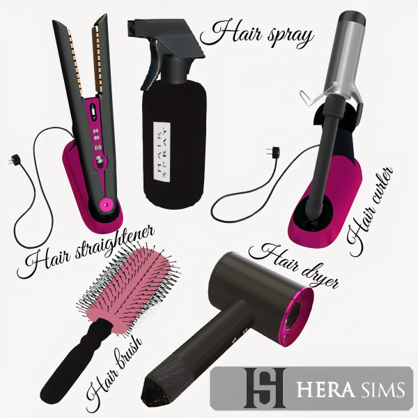 Alpha Hair tools set by herasims4 - The Sims 4 Custom Content