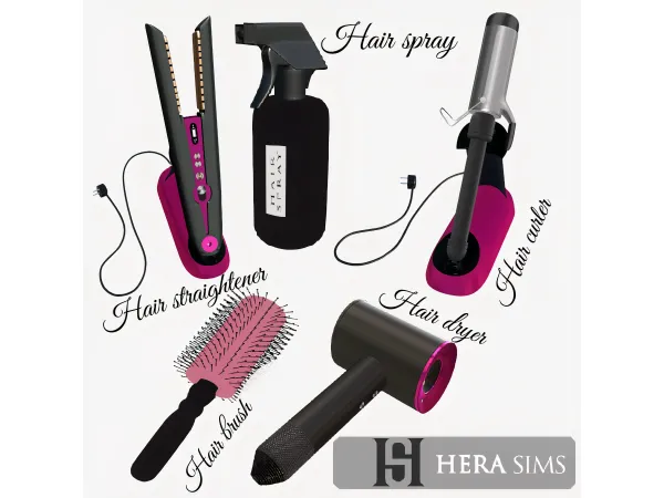 Alpha Hair tools set - The Sims 4 Custom Content
