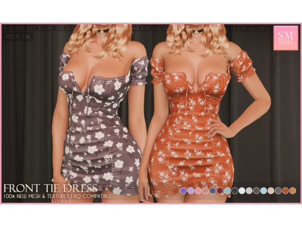 Front Tie Dress - The Sims 4 Custom Content