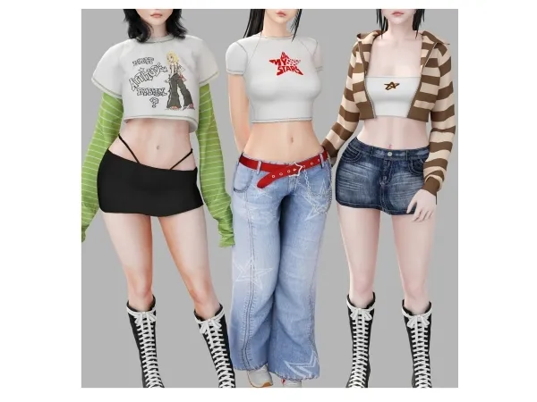 Alpha Basic girl set - The Sims 4 Custom Content