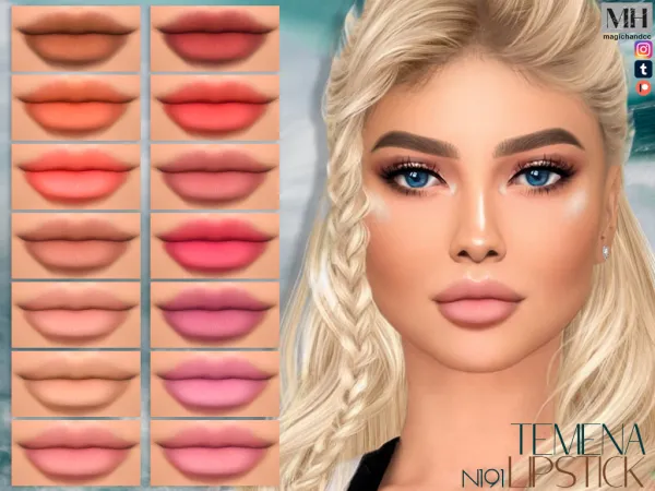 Alpha Temena Lipstick N191 - The Sims 4 Custom Content