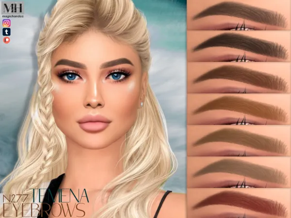 Alpha Temena Eyebrows N277 - The Sims 4 Custom Content