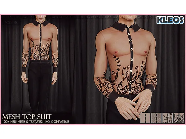Alpha Male Mesh Top Suit - The Sims 4 Custom Content