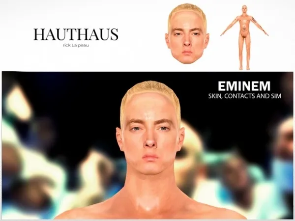 Alpha Eminem Skin and Sim for (Super Real) by Hauthaus - The Sims 4 Custom Content