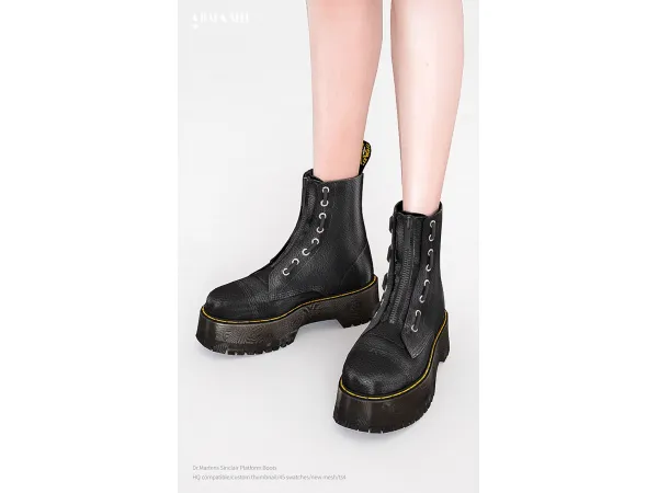 Alpha DrMartens Sinclair Platform Boots by charonlee - The Sims 4 Custom Content