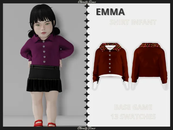 Alpha Emma Shirt Infant - The Sims 4 Custom Content