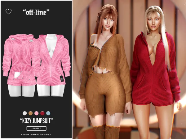 Alpha off line kozy jumpsuit (sample) - The Sims 4 Custom Content