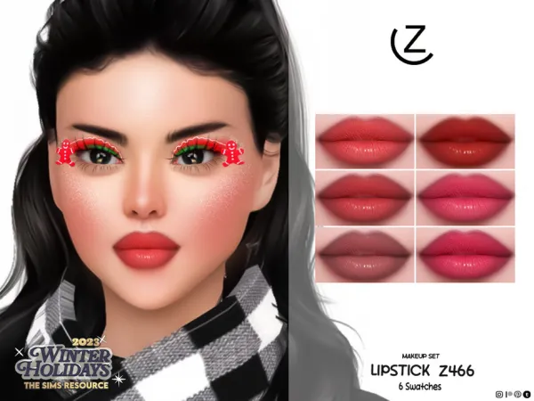 Alpha ZENX LIPSTICK Z466 LIPSTICK Z467 HIGHLIGHTER Z17 BLUSH Z125 EYESHADOW Z253 - The Sims 4 Custom Content