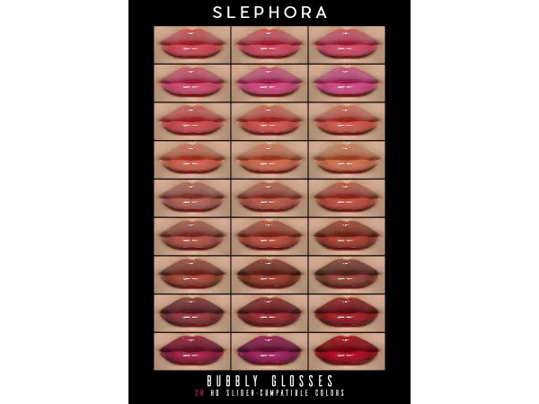 Alpha BUBBLY GLOSSES by SLEPHORA - The Sims 4 Custom Content