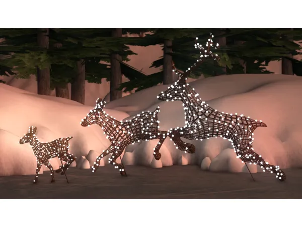 4t2 Cowbuild Advent Calendar 2021 Light up Reindeer Family - The Sims 2 Custom Content